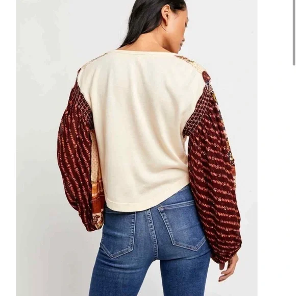 Free People Light Magic Henley Blouse Top - Picture 5 of 6